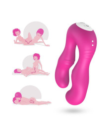 Vibromasseur Rose en forme de U double tête stimulateur point G - USK-V07PNK